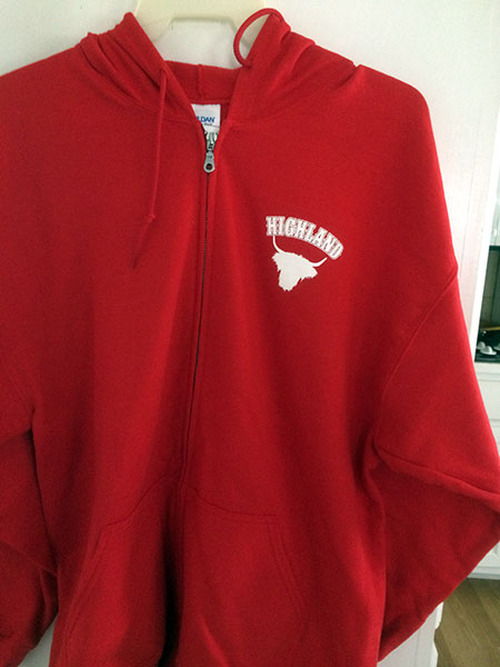 HHCA Zippered Hoodie Red - Front